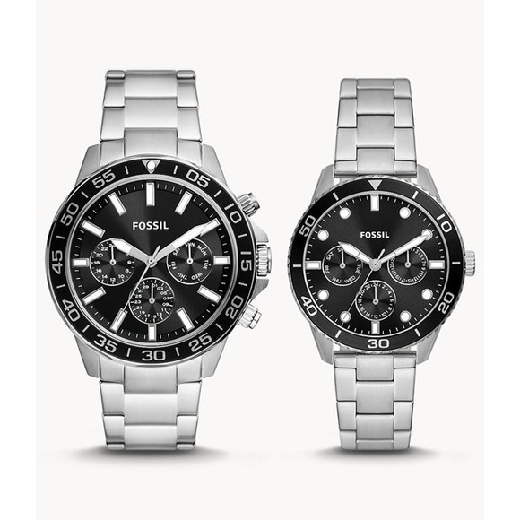 Fossil BQ2753SET His and Hers Multifunction Stainless Steel Watch